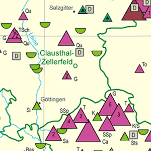 Darstellungsbeispiel aus der Bergbau- und Speicherbetriebskarte